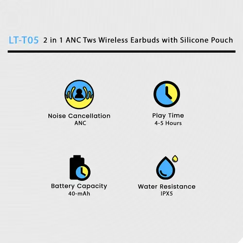 Lito LT-T05 - Feature Specs: ANC, Playtime, Battery, IPX5