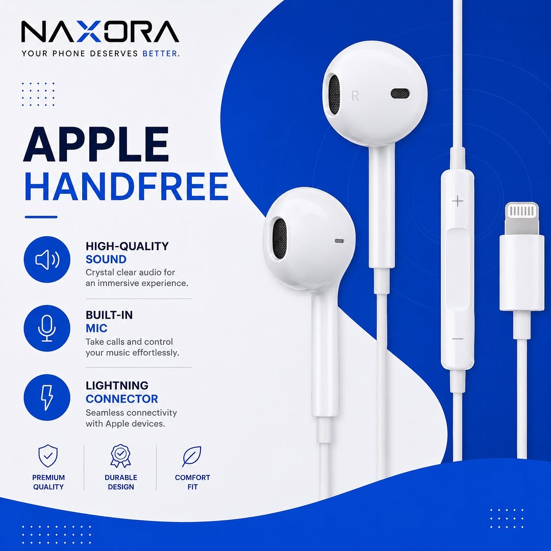 Apple EarPods - Close Up of Earphones with Lightning Cable