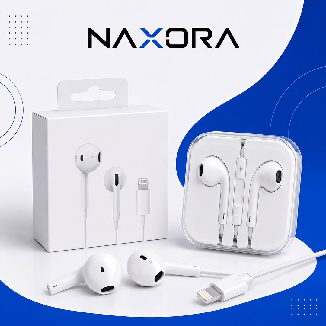 Apple EarPods Lightning Connector - Naxora Official Banner with Box